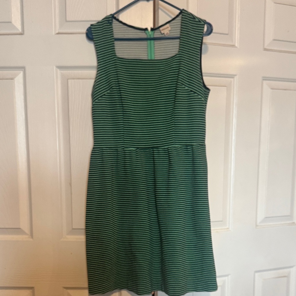 Merona Green and Black Striped Mini Dress